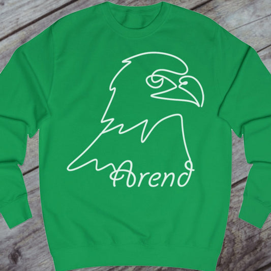 Eagle line drawing white sweatshirt
