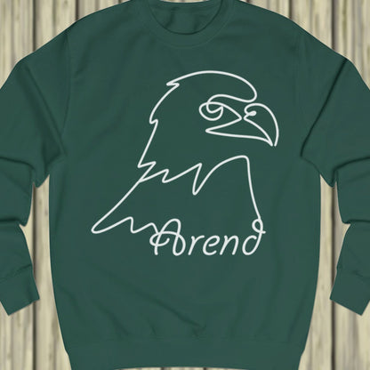 Eagle line drawing white sweatshirt