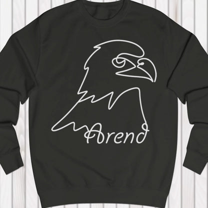 Eagle line drawing white sweatshirt