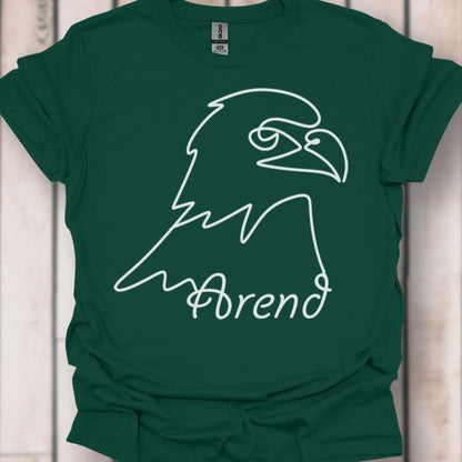 Arend lijntekening wit T‑Shirt