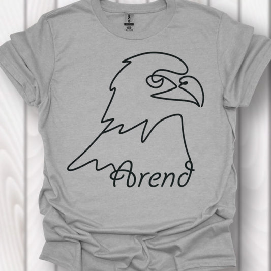 Arend lijntekening zwart T-Shirt