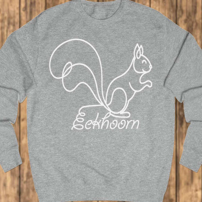 Eekhoorn lijntekening wit sweatshirt