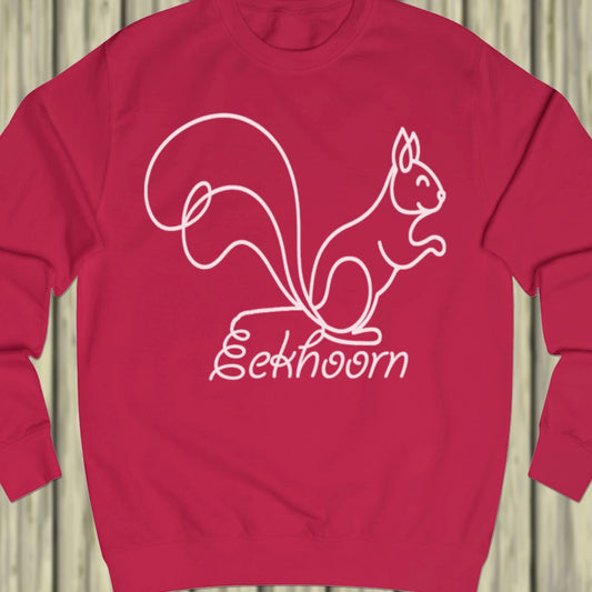 Squirrel line drawing white sweatshirt
