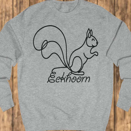 Squirrel line drawing black sweatshirt