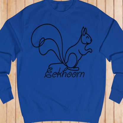 Squirrel line drawing black sweatshirt
