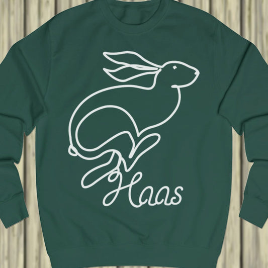 Hare line drawing white sweatshirt