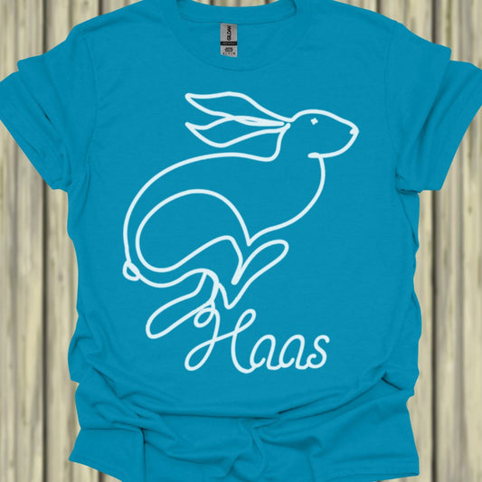 Haas lijntekening wit T‑Shirt