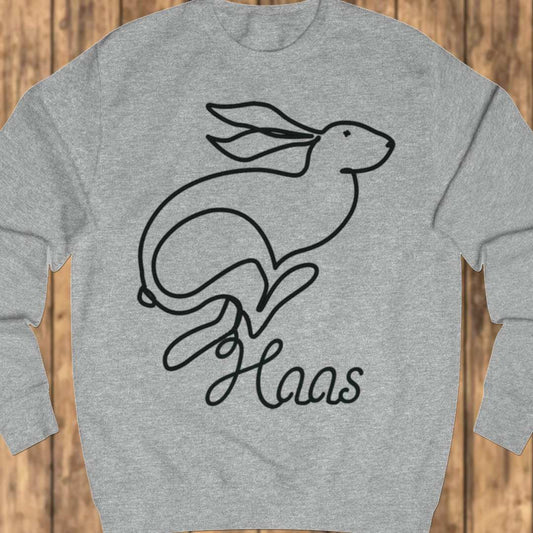 Hare line drawing black sweatshirt