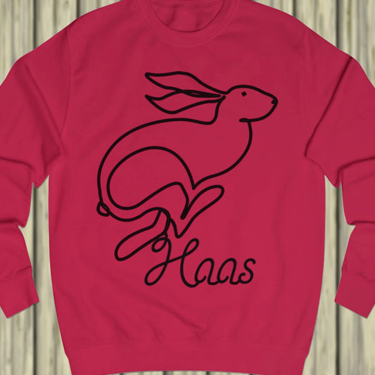 Hare line drawing black sweatshirt