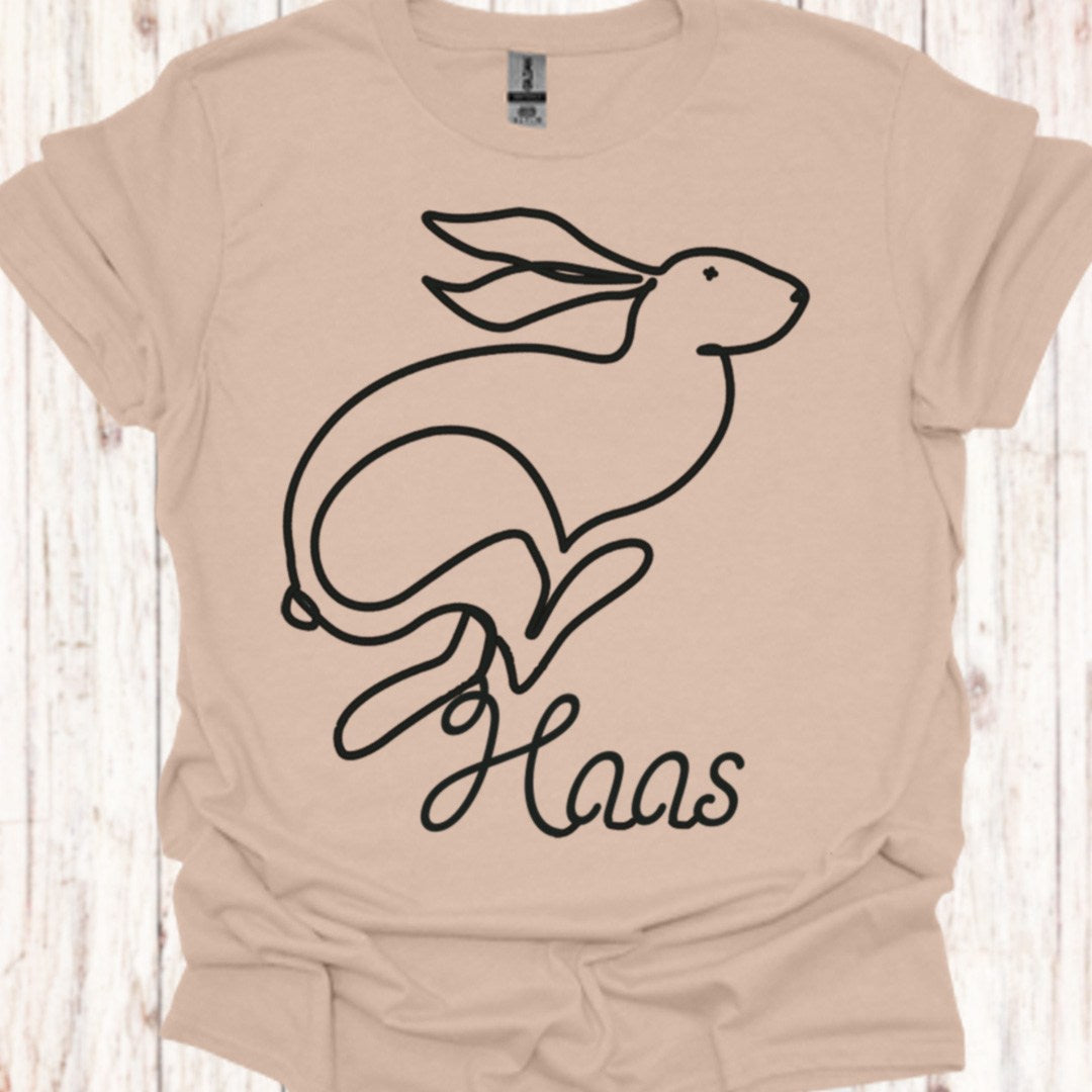 Haas lijntekening zwart T‑Shirt