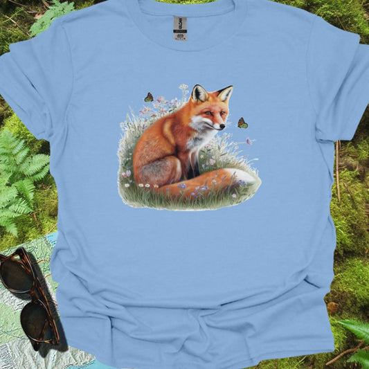 Renard avec papillons T-shirt tendance