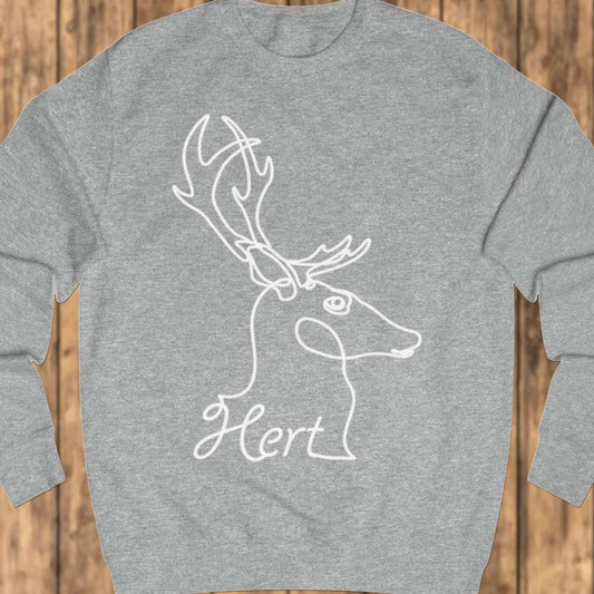 Deer line drawing white sweatshirt