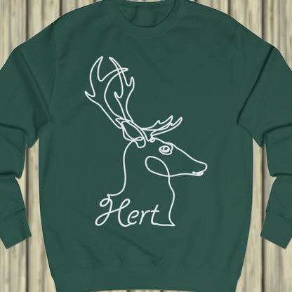 Deer line drawing white sweatshirt