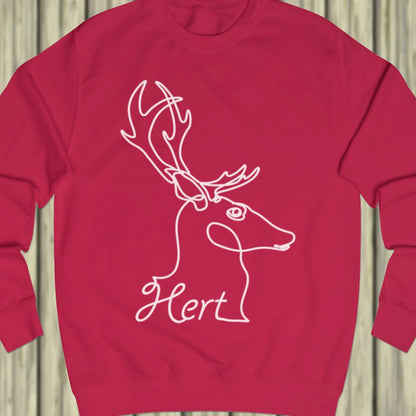 Deer line drawing white sweatshirt