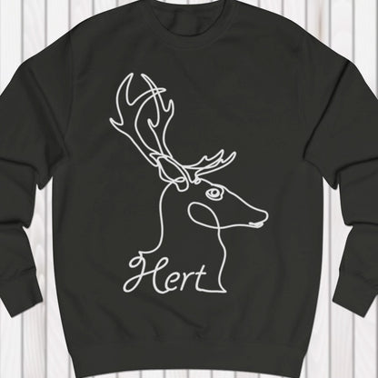 Deer line drawing white sweatshirt