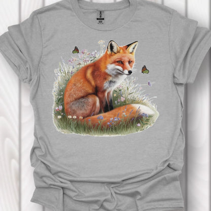 Renard avec des papillons T-shirt intemporel 