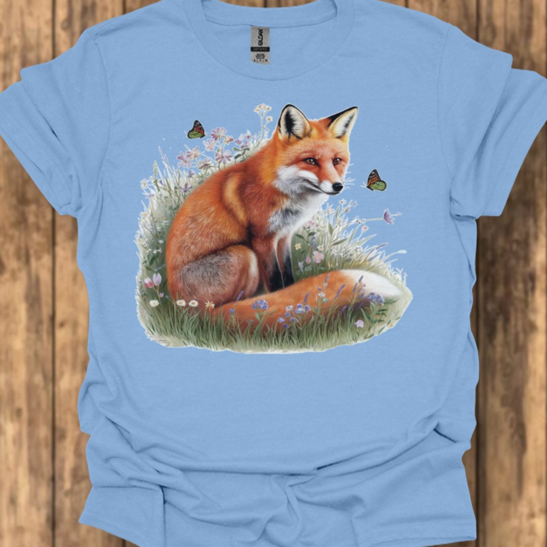 Renard avec papillons T-shirt tendance
