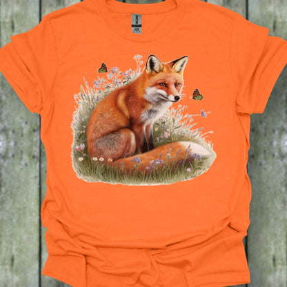 Renard avec papillons T-shirt tendance