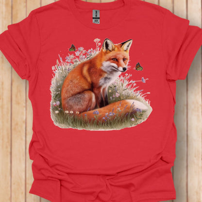 Renard avec papillons T-shirt tendance