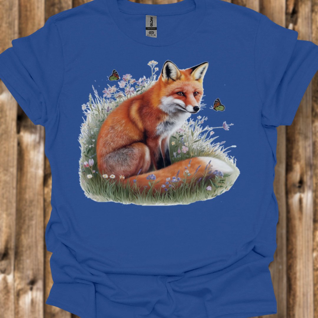 Renard avec papillons T-shirt tendance