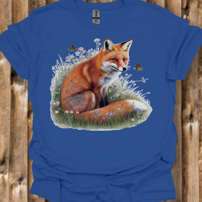 Renard avec papillons T-shirt tendance