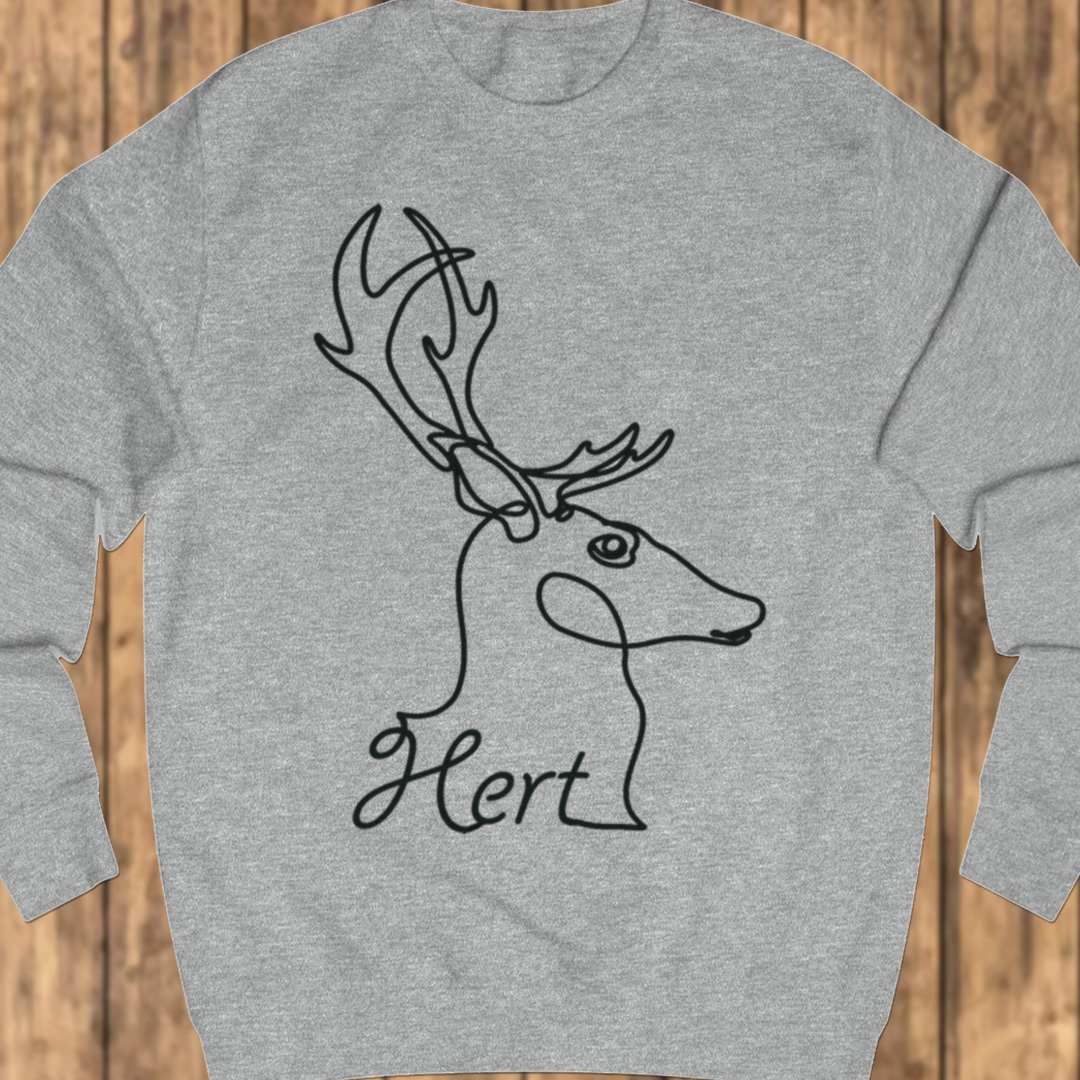 Deer line drawing black sweatshirt