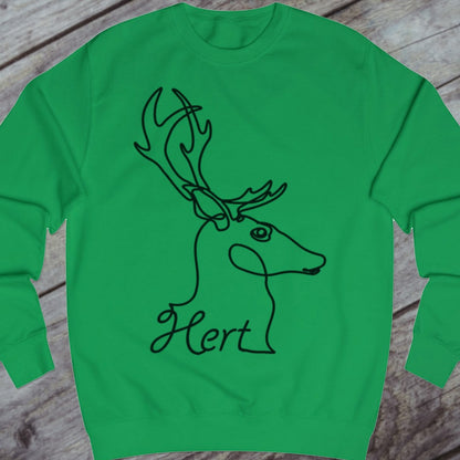 Deer line drawing black sweatshirt
