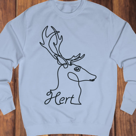 Deer line drawing black sweatshirt