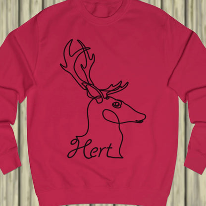 Deer line drawing black sweatshirt