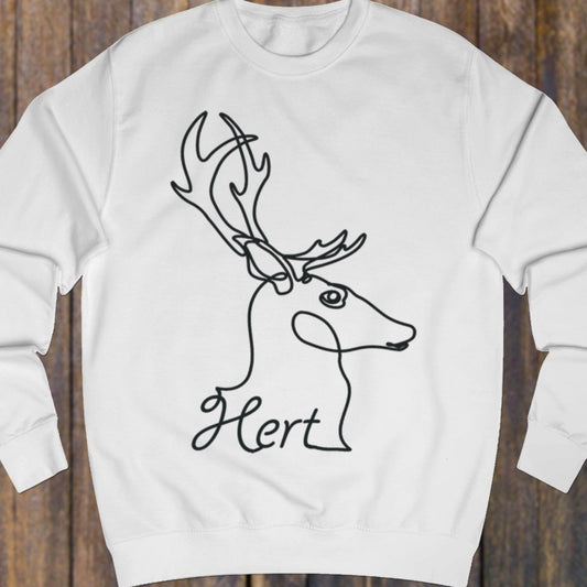 Deer line drawing black sweatshirt