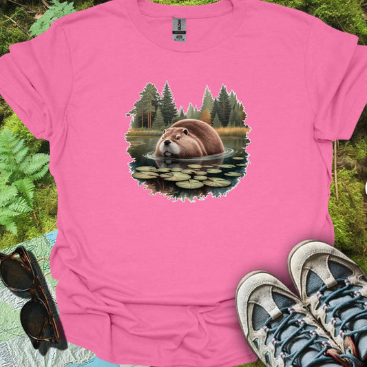 Castor dans la forêt T-shirt tendance 