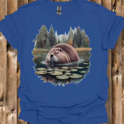 Castor dans la forêt T-shirt tendance 