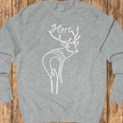 Standing deer line drawing white sweatshirt