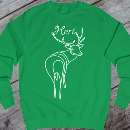 Standing deer line drawing white sweatshirt