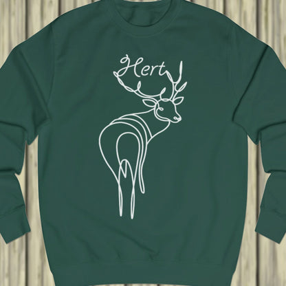 Standing deer line drawing white sweatshirt