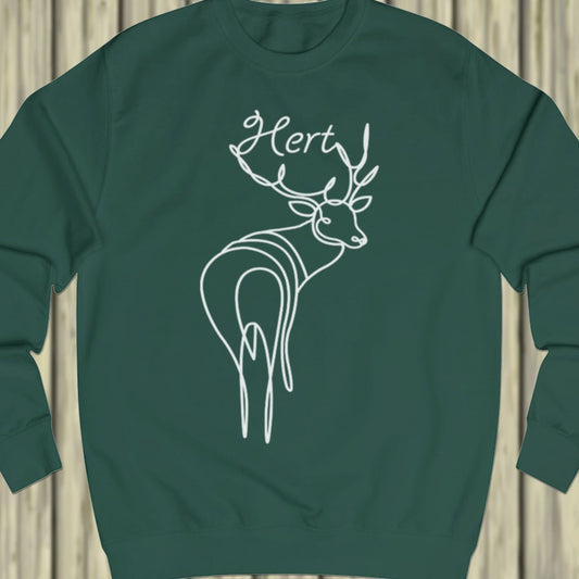 Standing deer line drawing white sweatshirt