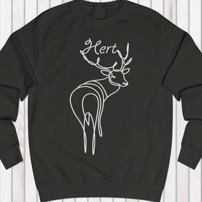 Standing deer line drawing white sweatshirt