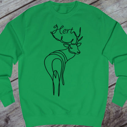 Standing deer line drawing black sweatshirt