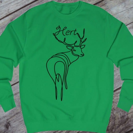 Standing deer line drawing black sweatshirt