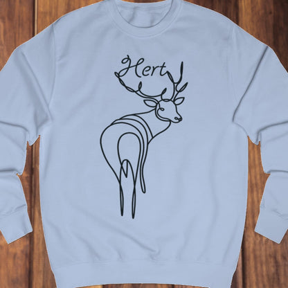 Standing deer line drawing black sweatshirt