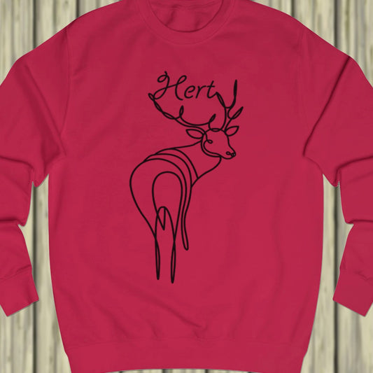 Standing deer line drawing black sweatshirt