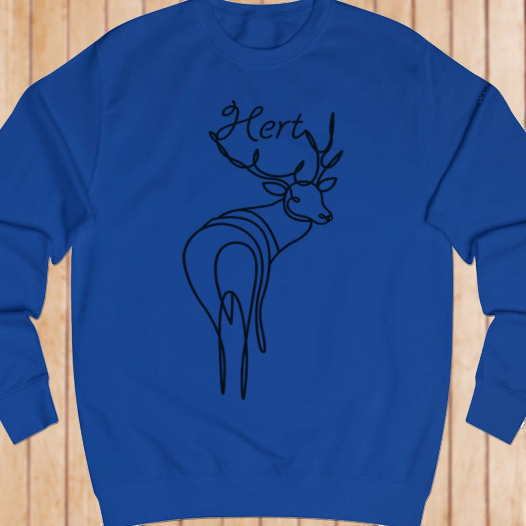 Standing deer line drawing black sweatshirt