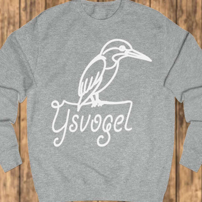 Kingfisher line drawing white sweatshirt