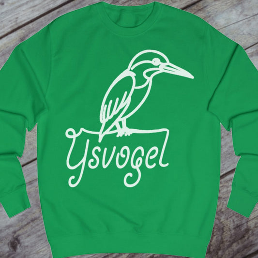 Kingfisher line drawing white sweatshirt