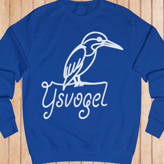 Kingfisher line drawing white sweatshirt