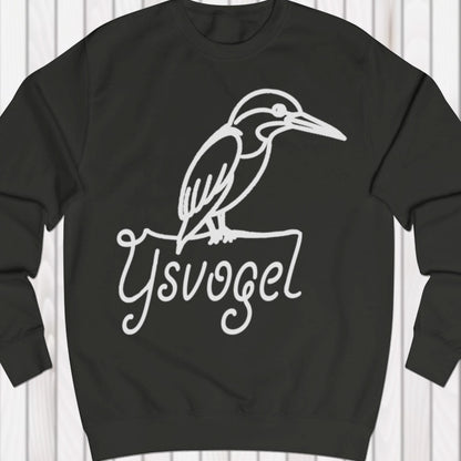 Kingfisher line drawing white sweatshirt