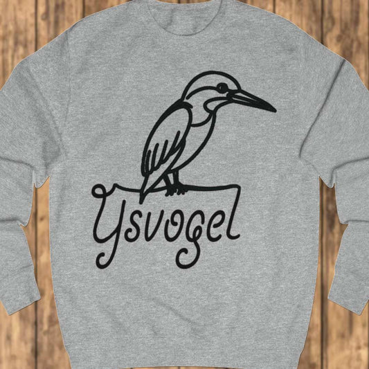 Kingfisher line drawing black sweatshirt