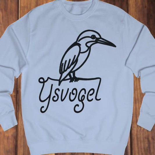 Kingfisher line drawing black sweatshirt
