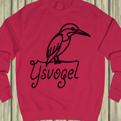 Kingfisher line drawing black sweatshirt