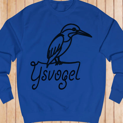 Kingfisher line drawing black sweatshirt